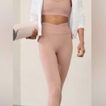 Athleta Salutation Mesh Crossover Leggings LT | Sandstone 7/8 PowerVita NWT Photo 7