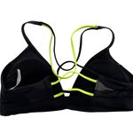 Athleta  Bikini Swim Top Womens XS Black‎ Yellow Freestyle Camo Strappy Swimwear Photo 3