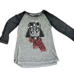 Star Wars  gray Darth Vader Scarf raglan tee Photo 0
