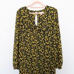 Topshop Womens Dress Size 12 Black Yellow Floral Midi Boho Romantic Cottage 90s Photo 2