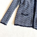 J.Crew  Wool Blend Tweed Cardigan Navy Blue Jacket Small Photo 3
