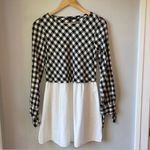 ZARA  Plaid Block Gingham Black & White Mini Dress Photo 2