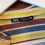 ZARA  striped ribbed cropped  knit polo shirt size small Photo 3