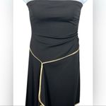 Wrapper Vintage Y2K  Strapless Black & Tan Ribbons Mini Dress NWT Large Photo 3