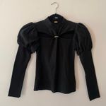 Cult Gaia Women's size XS Black Mora Top Ribbed Cut-Out Long Sleeve Blouse Photo 0