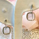Sterling Silver Earrings Moontsone Square Pale Dangle Hook Earrings Minimalist Photo 2