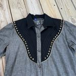 IB Diffusion Women's Vintage Western Shirt Grey And Black Size 8 Gray Photo 2