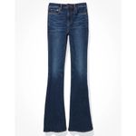 American Eagle  Super High‎ Rise Flare Jeans 14 Reg split hem Cloudy blue wash Photo 1