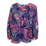 Lilly Pulitzer Garden Menagerie Providence Blouse Purple Red Floral Size Small Photo 2