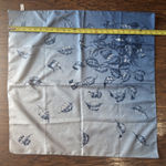 Vintage Polyester Scarf Blue Leaf Design Made in Italy 26.5 inch Square Photo 8