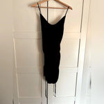 Free People  Womens Dress in Black Size Small Ruche Detail Silky Sexy Photo 2
