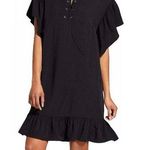 Who What Wear Lace Up Front Ruffle Sleeve Mini Dress Black Size Small Photo 0