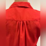 Dana AshleyVintage Red Button Down Collard Shorts Sleeves.Pleated Blouse Sz 10. Photo 8