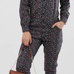 Ba&sh Seb Ditsy Floral Jumpsuit Black Noir Longsleeve Womens XS Photo 0