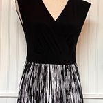 AB Studio Black & White Maxi Dress Water Fall Of Colors Photo 1