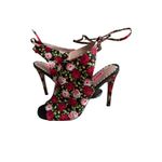 Betsey Johnson Rexie Rose Print Floral Lace Back Heels Size 8 Photo 6