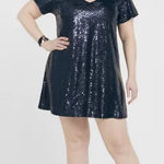 Lulus  Light Up the Night Navy Blue Sequin Shift Mini Dress SIZE 1X Photo 0