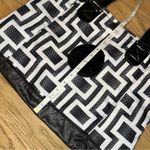 Kipling  Geometric Print Large Tote Bag Purse Keychain Black White Photo 5
