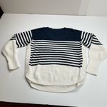 Sundays  Alder Side‎ Button Navy Blue White Striped Sweater *SEE MEASUREMENTS Photo 10