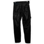 American Eagle  Stretch High-Waisted Vegan Leather Straight Cargo Pant Black Sz 2 Photo 6