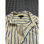 NWT J Crew Striped Classic Fit Boy Shirt Button Top Blue Yellow White Women’s‎ 2 Photo 1