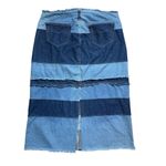 Vintage Y2K Me And You Patchwork Denim Skirt Size XL Blue Photo 2