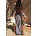 Lulus  Mandala Daydream‎ Medium Blue White Print Long Sleeve Maxi Dress Boho NWT Photo 5