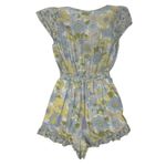 American Eagle  Y2K Flirty Floral Mini Cut Out Front Tie Ruffled Romper Size XS Photo 5