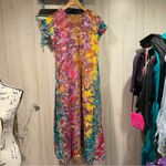 Handmade Cute festival goddess floral tie dye celestial front hook maxi dress  Photo 10