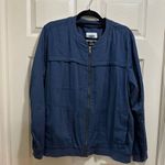 Old Navy Women’s Twill Bomber Jacket Lightweight Blue Size XXL Photo 1