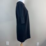 French Connection  Mini Dress 6 Navy Black Metallic Shift‎ Bell Elbow Sleeve Photo 2