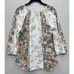Fig and Flower Anthropologie Floral Blouse Petite Large Sheer Multicolor White Size undefined Photo 1