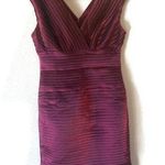 Adrianna Papell Burgundy Shimmer Taffeta Layered Sheath Dress Size 4 Photo 0