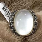 MICHAEL DAWKINS Starry Night Sterling Silver Mother of Pearl Doublet Ring Sz 10 Photo 1