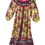 La DoubleJ Paloma short cotton trapeze dress in Cartwheel Giallo geometric print Yellow Size XL Photo 1