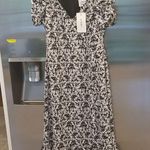 Likely ππ Saylor Dress ~ Black & White Abstract Floral Print 6 NWT Photo 7