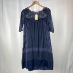 Anthropologie NWT Holding Horses  Crotchet Shift Dress in Navy‎ Size Extra Small Photo 2