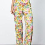ZARA Satin Effect High Waist Floral Print Pants Photo 0