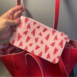 Tommy Bahama NEW Faux Pebble Leather Red Hearts Reversible Tote Bag Insert Photo 7