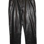 Abercrombie & Fitch 90s Straight Ultra High Rise Black Vegan Leather Size 32 14 Photo 0
