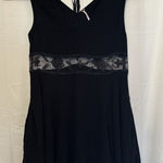 Free People Women's Size Small Black Lace Waist Cutout V Neck Mini Tunic Dress Photo 0