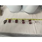 Handmade Glass Bead Alabama Crimson Necklace Red/white Women’s READ Photo 2