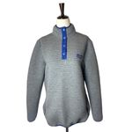 Simply Southern  Gray‎ And Blue Ribbed Quarter Snap Pullover Top Size S Photo 1