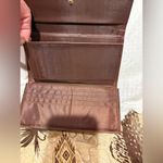 Longaberger Homestead Brown Leather Wallet with a Red Plaid Flap snap closure Photo 5