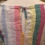 C&C California  100% Linen Rainbow Stripe Short Sleeve Blouse Top Size M Photo 4