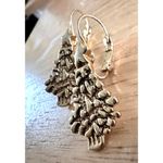 Vintage Christmas Tree Earrings Star Topper Gold Tone Eurowire Nostalgic Holiday Photo 5