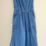 Derek Heart Blue Strapless Full Length Skinny Jumpsuit Size Small Photo 1
