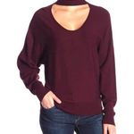 Splendid burgundy reversible sweater, medium soft choker keyhole long sleeve Photo 0