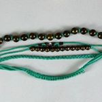 Aerie Green Braided Multistrand Bronze Beaded Bracelet Photo 5