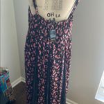 Torrid Floral Black and Pink Spaghetti Strap Dress Photo 2
